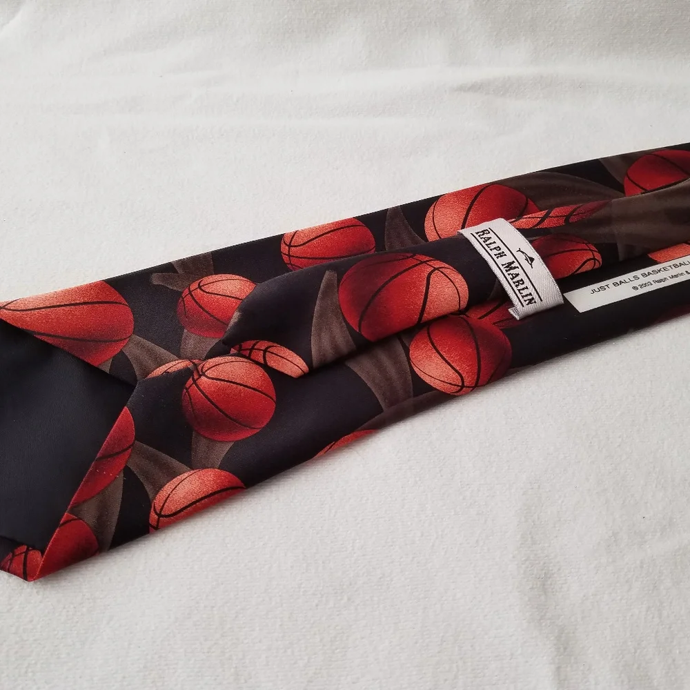 ☘️ Ralph Marlin Mens Neck Tie Just Balls Basketball Motion Sports March …